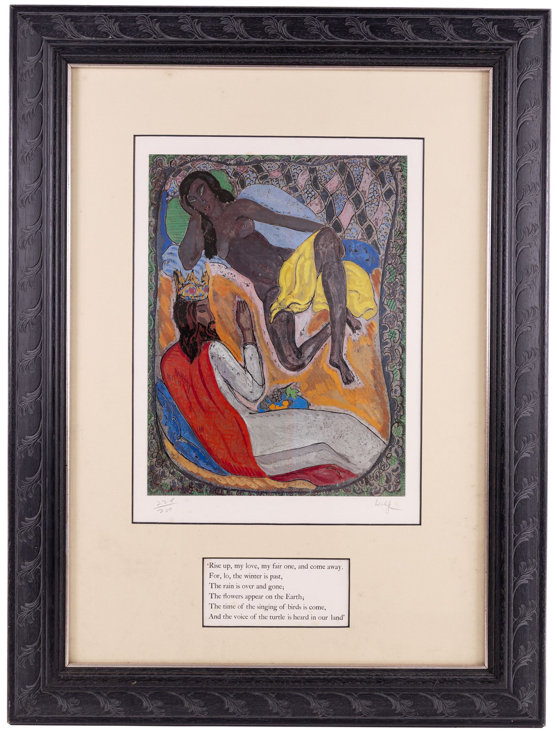 Edward Harris Wolfe (South African 1897-1982): 'Song of Songs', set of twelve limited edition lithographs on silvered paper each signed and numbered 228/250 in pencil, 36cm x 26cm, in matching frames (12)
