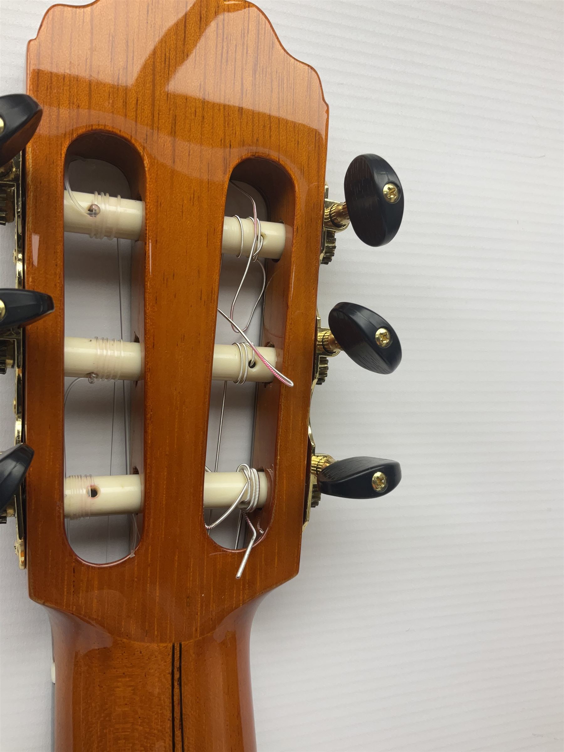 2019 A. Burguet Valencia hand made Flamenco guitar model IF-001 with spruce top and cypress wood back and sides; bears maker's label, L98cm; in original Burguet fitted hard carrying case