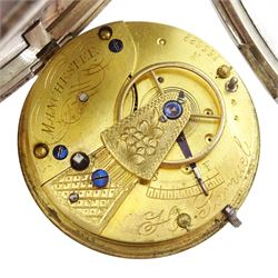 Victorian silver half hunter key wound lever pocket watch movement inscribed Mark Lever?, Manchester, No. 13772, case by Charles Cooke, Chester 1892 and an open face keyless lever pocket watch by H. Samuel, Manchester, No. 155622, case by Fattorini & Sons Ltd, Birmingham 1890