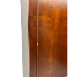 Cherrywood double wardrobe, the interior fitted with hanging rail and shelf