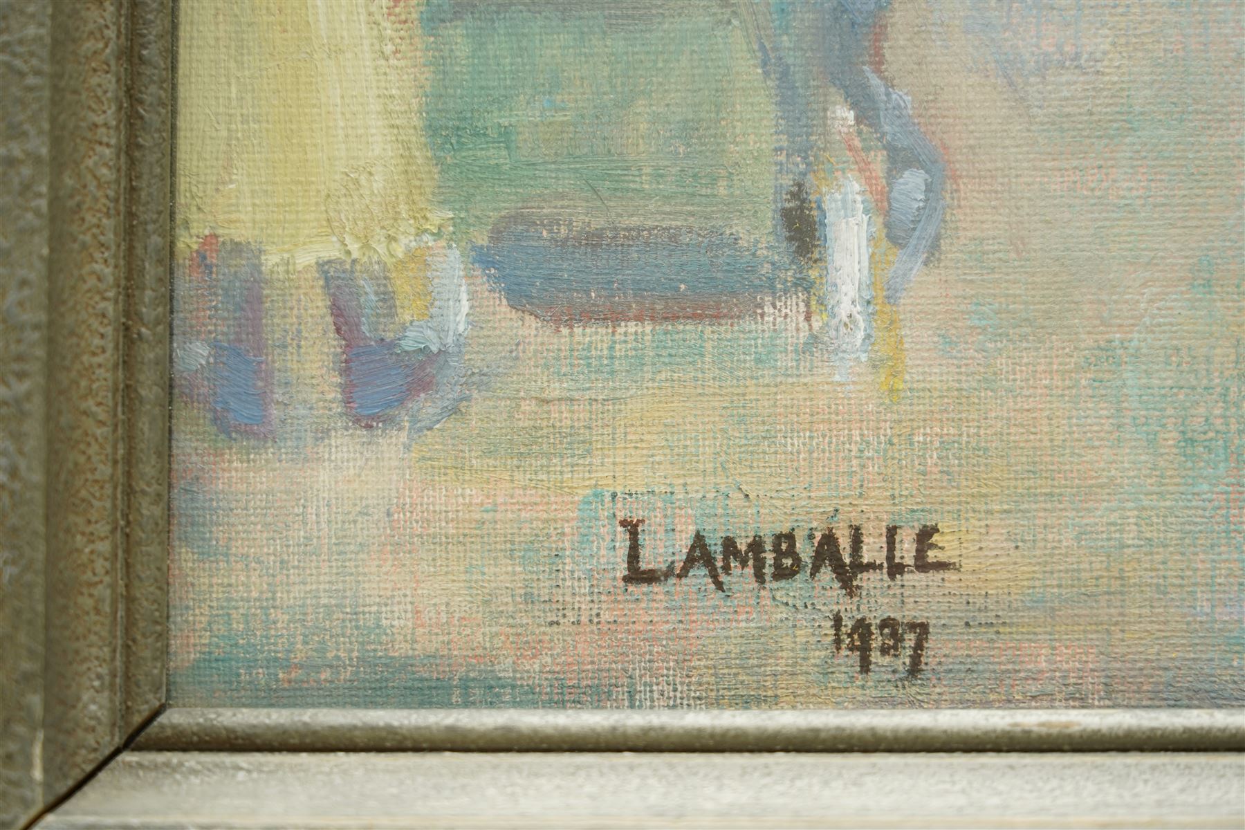 French School (Early 20th century): Lamballe Street Scene, oil on canvas titled and dated 1937, 49cm x 39cm 