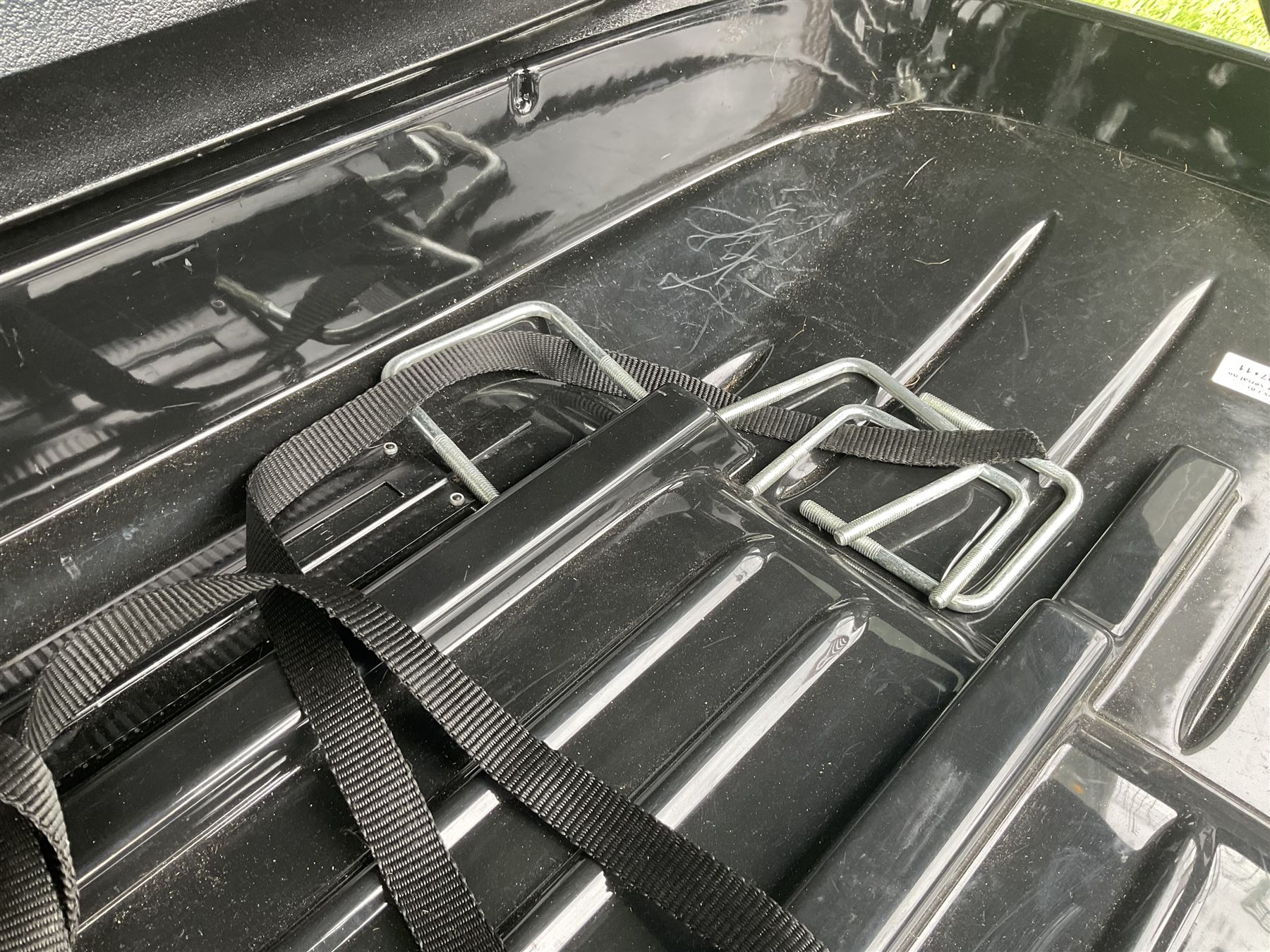 “Exodus” black, plastic, roof storage box - THIS LOT IS TO BE COLLECTED BY APPOINTMENT FROM DUGGLEBY STORAGE, GREAT HILL, EASTFIELD, SCARBOROUGH, YO11 3TX