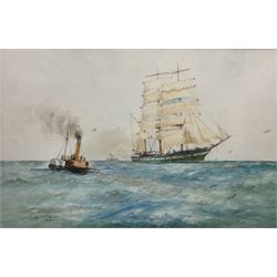 William Minshall Birchall (American 1884-1941): 'Sail Paddle and Screw', watercolour signed titled and dated 1922, 33cm x 51cm