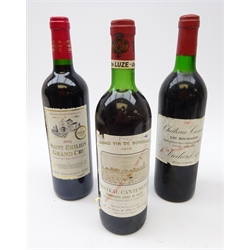  French Red Wine - Ch.Cantemerle Bordeaux 1978, Ch.Cissac Cru Bougeois Medoc 1985 & Saint-Emilion Grand Cru 2005, 3btls  