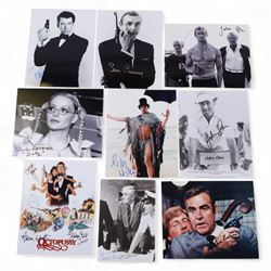Collection of James Bond related signed film stills and promotional photographs, including Sean Connery and Pierce Brosnan promotional shots, Desmond Llewelyn, Octopussy poster, John Glenn, Blanche Ravalel, Geoffrey Holder and Julian Glover, all with certificates of authenticity