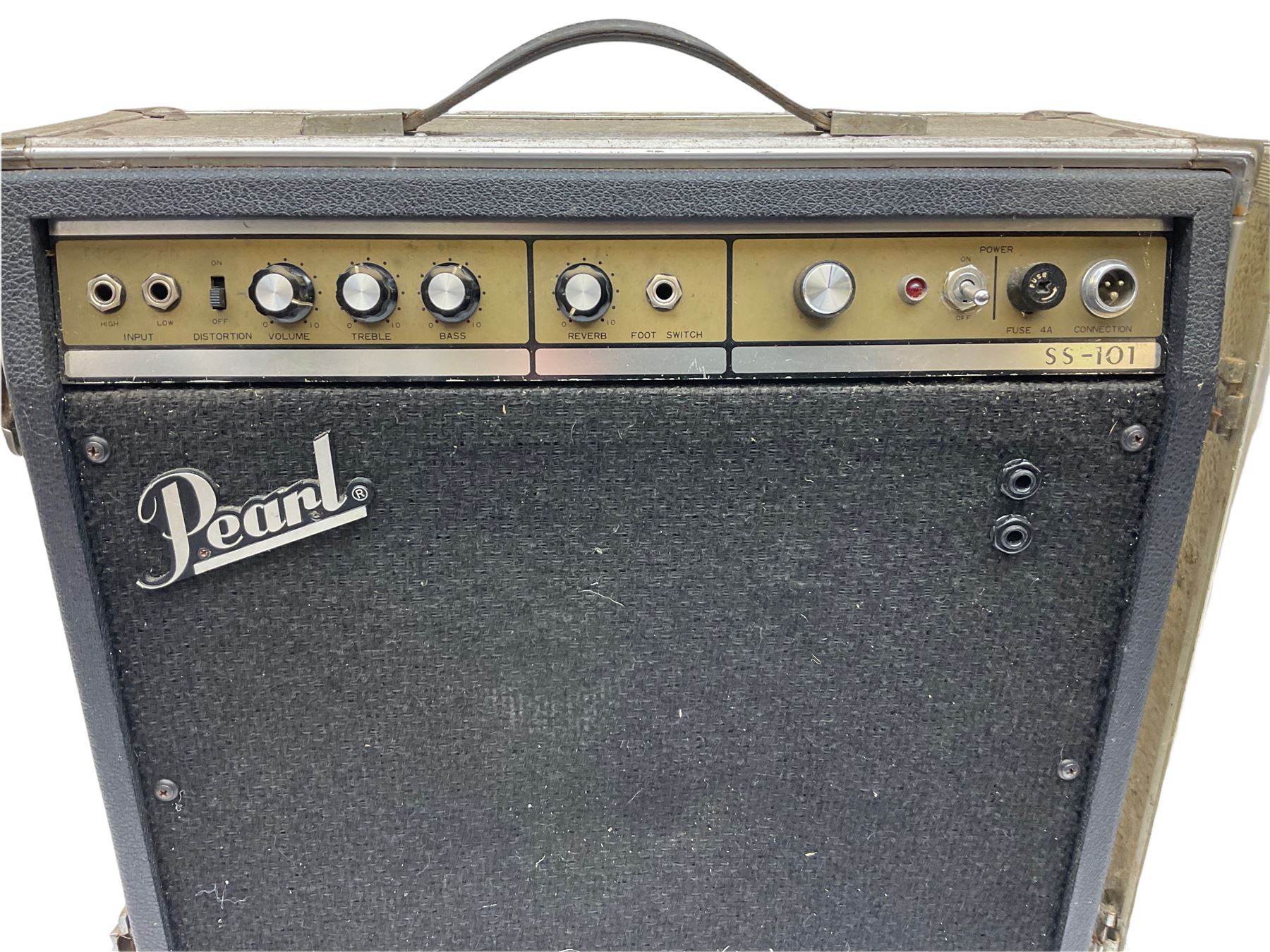 Pearl Musical Instruments Limited SS-101 amplifier No.7091 with integral flight case 48cm square