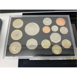 Five The Royal Mint United Kingdom proof coin sets, dated 2006, 2007, 2008, 2010 and 2011, all cased with certificates