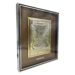 After Salvador Dalí (Spanish 1904-1989): 'Fuente de Vida', silver ingot 26cm x 20cm, framed and glazed 