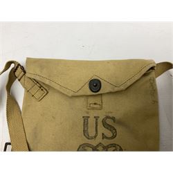 WW2 US gas mask bag cover, marked Training Gas Mask M1A1, probably D-Day/Normandy period 1944