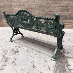 Cast iron and wood slatted garden bench