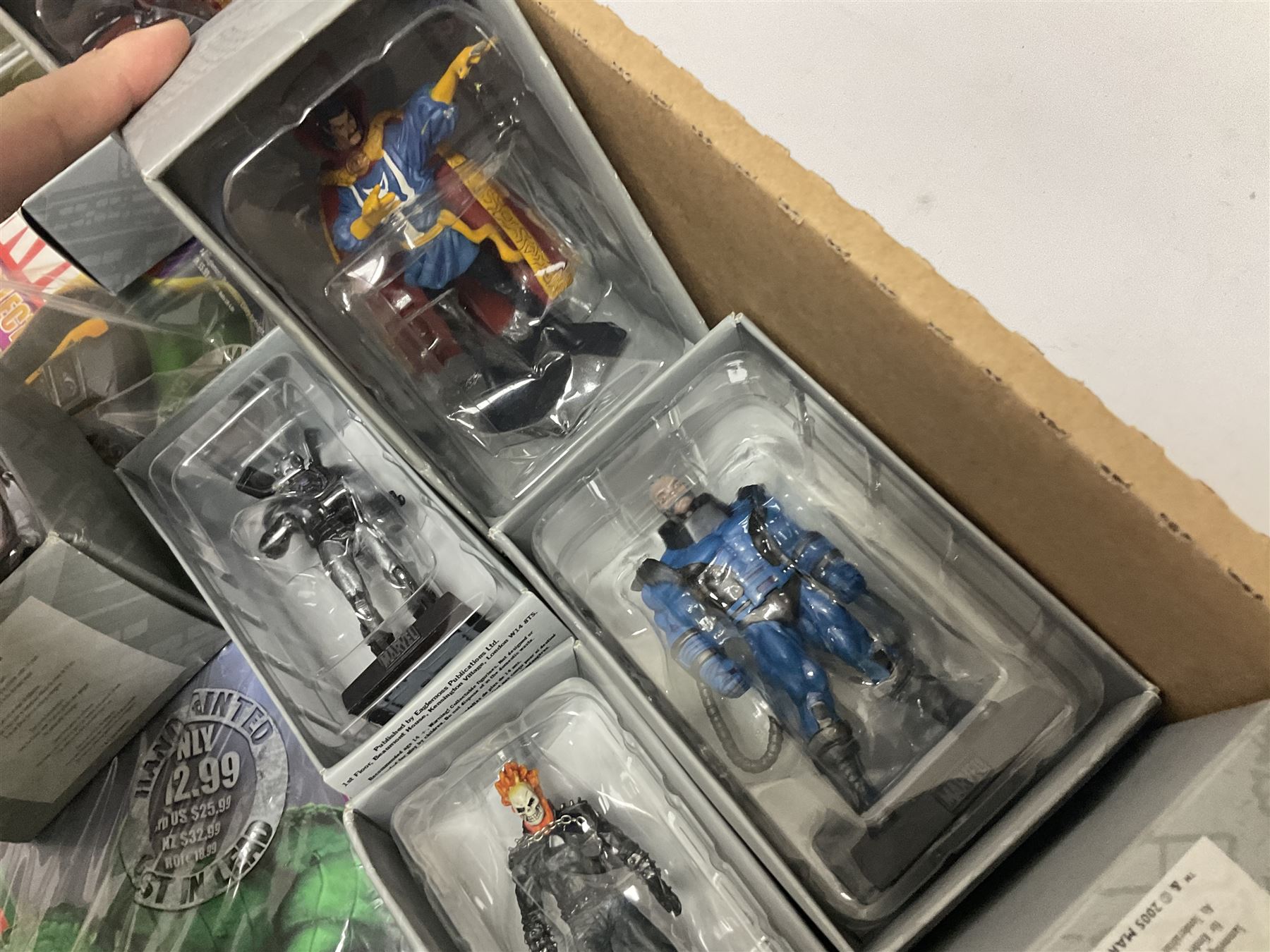 Eaglemoss The Classic Marvel Figurine Collection - forty-one magazines with models each as issued in unopened plastic bags; eleven boxed models and eight loose periodicals; in three boxes (60)