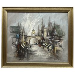 Ben Maile (British 1922-2017): Eastgate Clock Chester, oil on canvas signed 50cm x 60cm