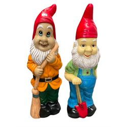 Two Linfoot garden gnomes, height approximately 90cm - THIS LOT IS TO BE COLLECTED BY APPOINTMENT FROM DUGGLEBY STORAGE, GREAT HILL, EASTFIELD, SCARBOROUGH, YO11 3TX