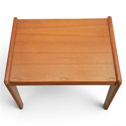 A pair of Nathan 'Highback Carvers' and a 20th century nest of teak tables, (Tables W65cm, D38cm, H49cm)
(Carvers W57, H97)