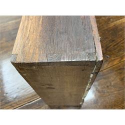 Late 17th century William & Mary oak drop leaf dining table, oval drop leaf top, single drawer to one end, gate action base, turned supports joined by bobbin turned stretchers, 121cm x 135cm, H75cm (open)