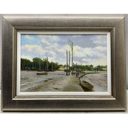 Stephen J Renard (British 1947-): 'Le Pont de Moret', oil on board signed, titled on label verso 20cm x 30cm
Provenance: exh. James Starkey Fine Art Beverley, June 2011, label verso 
Notes: now known as one of the world's pre-eminent marine artists, this work was produced before Renard chose to devote himself wholly to marine painting in the 1980s.