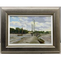 Stephen J Renard (British 1947-): 'Le Pont de Moret', oil on board signed, titled on label verso 20cm x 30cm
Provenance: exh. James Starkey Fine Art Beverley, June 2011, label verso 
Notes: now known as one of the world's pre-eminent marine artists, this work was produced before Renard chose to devote himself wholly to marine painting in the 1980s.
