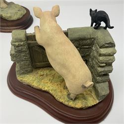 Collection of Border Fine Arts figures, comprising limited edition Supplementary Feeding 943/1750, On The Hill B0877, Run Rabbit Run JH42, James Herriott Studio Collection Venturing Out A22942 and Barn Owlets A25053, two with certificates (6)