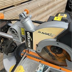 Evolution Rage 3 Mitre saw with foldable stand - THIS LOT IS TO BE COLLECTED BY APPOINTMENT FROM DUGGLEBY STORAGE, GREAT HILL, EASTFIELD, SCARBOROUGH, YO11 3TX