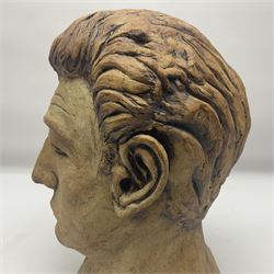 Studio Pottery bust, modelled as a man, H29cm