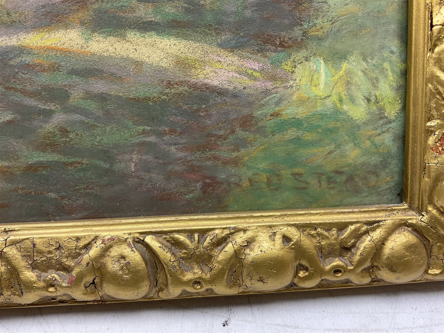 Frederick (Fred) Stead (British 1863-1940): The Rhododrendon Walk, pastel signed 55cm x 75cm