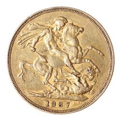 Queen Victoria 1887 gold full sovereign coin