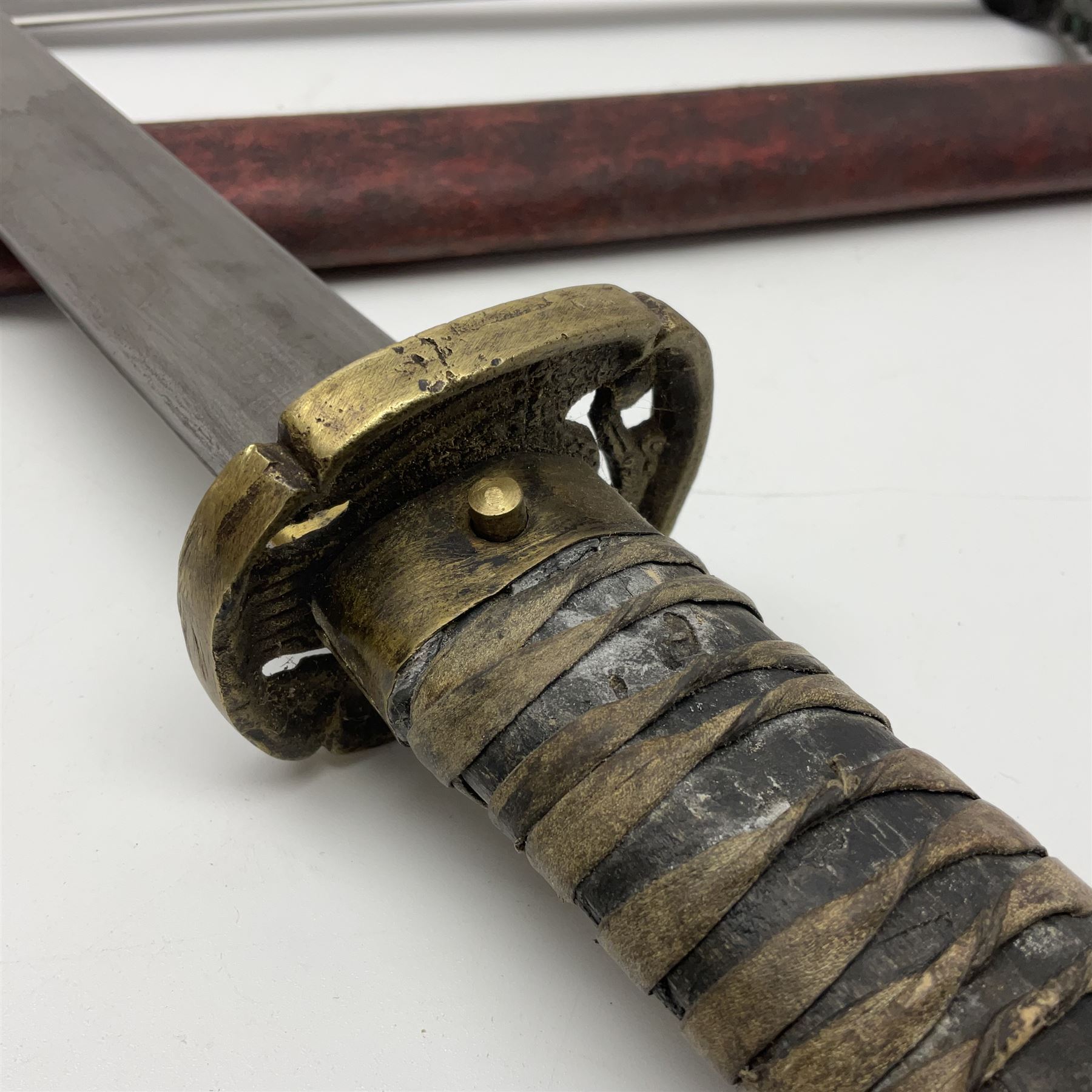 Reproduction WW2 German Luftwaffe officer's sword; and reproduction Japanese officer's sword katana (2)