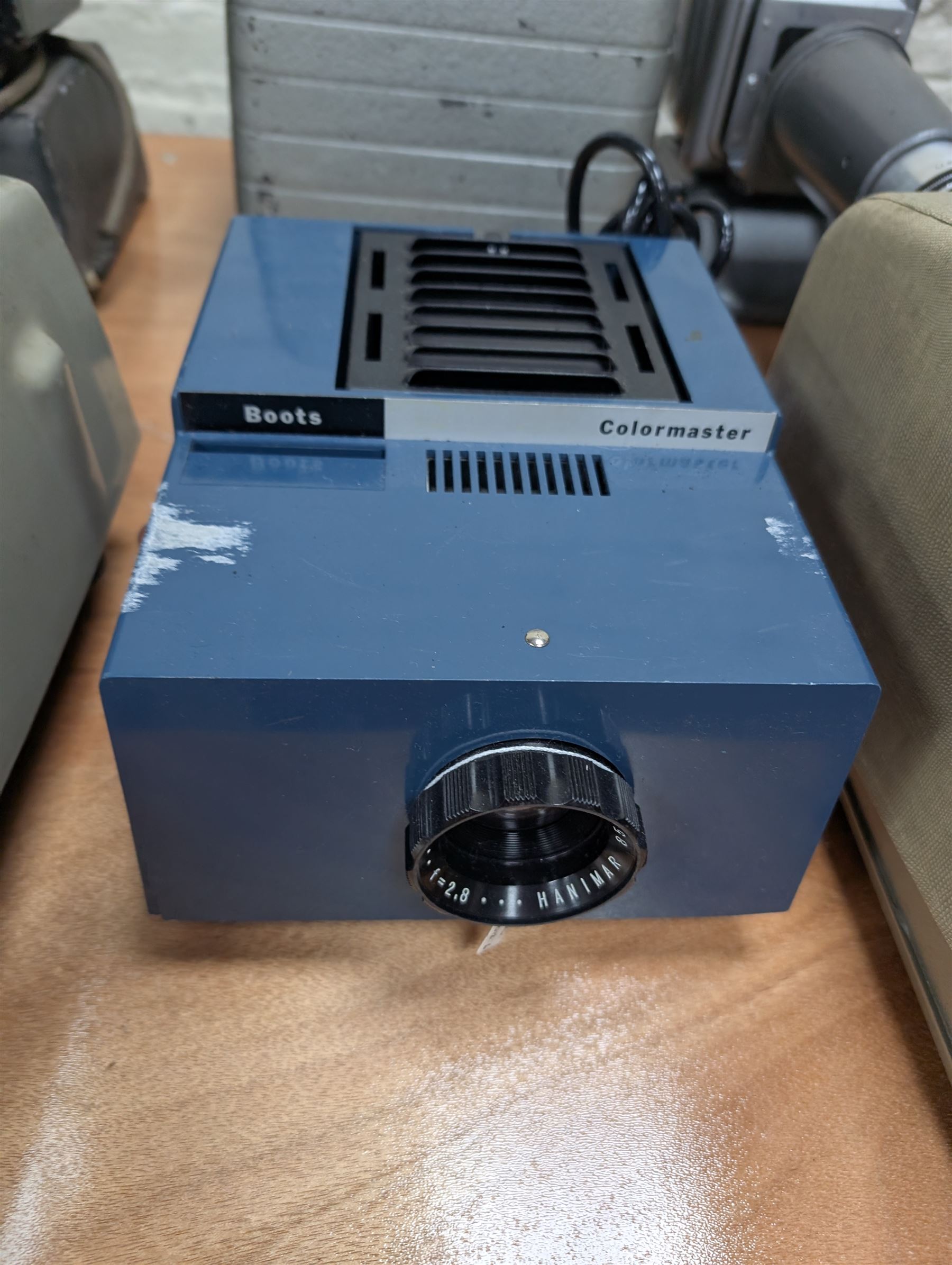Eight vintage projectors, including Bell & Howell Moviemaster, Aldis 303, Boots Colormaster, Ernst Plank, Hi-Lite etc