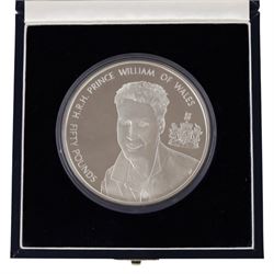 The Royal Mint Alderney 2003 'His Royal Highness Prince William of Wales 21st Birthday' one kilogram fine silver fifty pound coin, cased with certificate