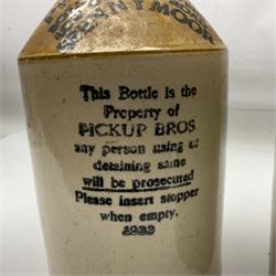 Early 20th century stoneware advertising flagon, marked to front 'Pickup Bros Botanical Brewers', together with a larger stoneware flagon