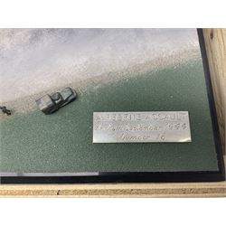 Diverse Images Aircraft Collection hand crafted English pewter model of a Stirling Airborne Assault Diorama with Horsa MKI and Stirling MKIV aircraft; 1:144 scale, signed Mike Daucey; limited edition plaque No.16/50; 36 x 60cm; in wooden box