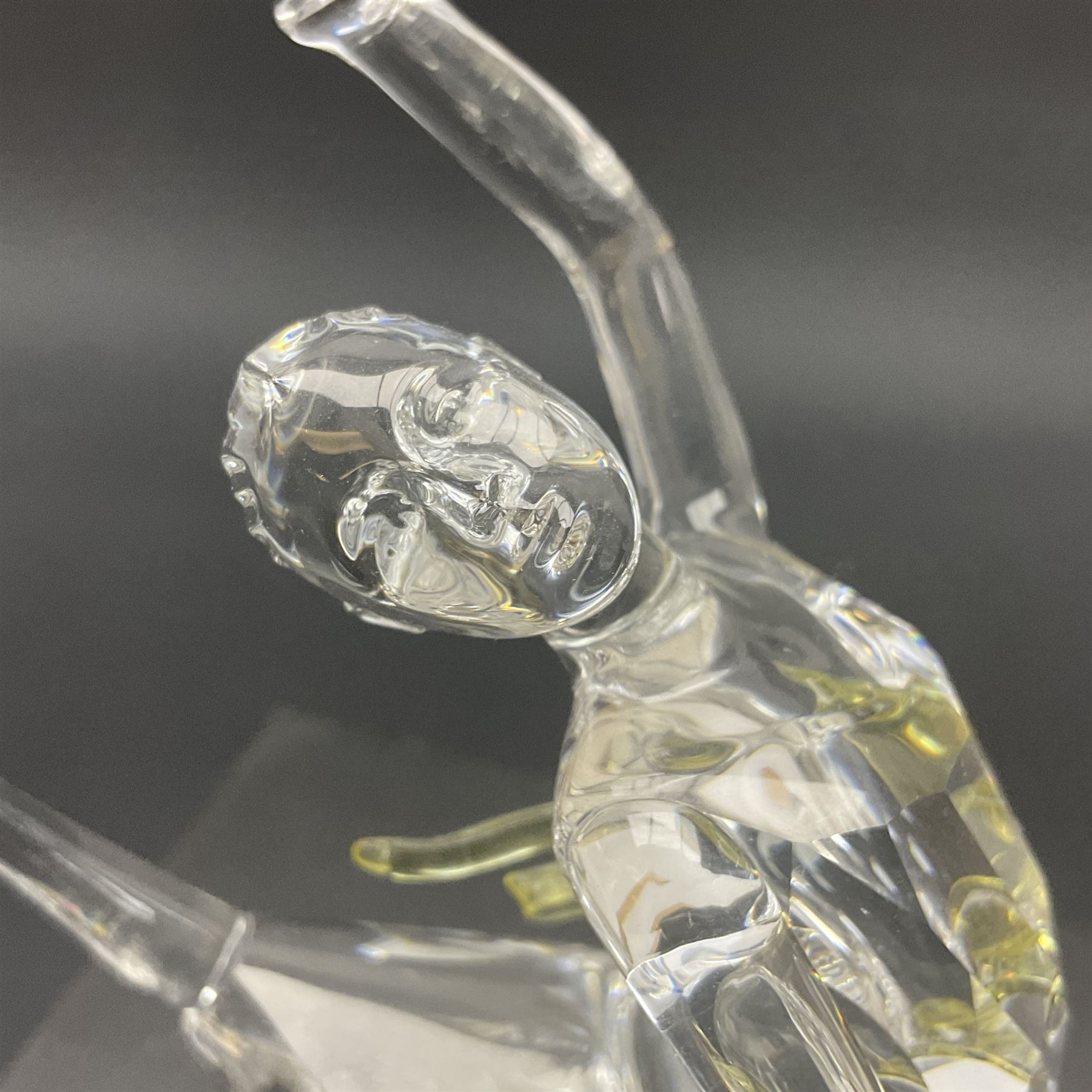 Three Swarovski figures, comprising flamenco dancer, female dancer with certificate and ballerina, tallest H21cm  