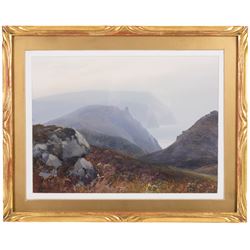 Frederick John Widgery (British 1861-1942): View Towards the Cliffs, gouache signed 21cm x 29cm