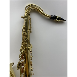 Vincent Bach International Elkhart 100TS brass tenor saxophone with crook and mouthpiece, serial no.AD10812001, L83cm
