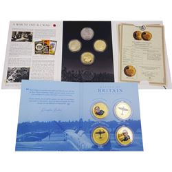 Coin sets and part-sets including complete Harry Potter Wizarding World Samoa 2020 half dollar twelve coin set, part set of The Official Elvis Presley Gibraltar 2021 coins, complete Battle of Britain 'Aircraft and Aces' Solomon Islands 2020 half dollar four-coin set etc. 