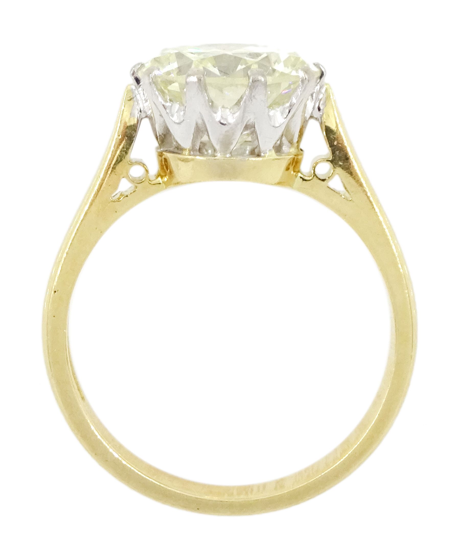 18ct gold single stone round brilliant cut diamond ring, Birmingham 1986, diamond approx 2.75 carat