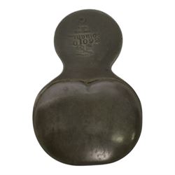 Liberty & Co., Tudric Arts and Crafts pewter caddy spoon, the apple shaped bowl with beaded teardrop handle, model 01092, H7cm