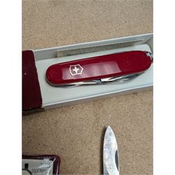 Eight pocket/pen knives, to include Victorinox Swiss Army knife, in box, Inox knife, George Wostenholm IXL knife and a Joseph Westby knife