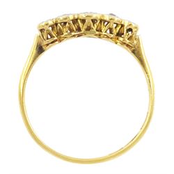 Early 20th century gold illusion set five stone diamond ring, stamped 18ct Plat