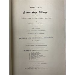 George Cuitt Jnr (British 1779-1854): 'Select parts of Kirkstall Abbey', complete set six etchings signed titled and dated 1823 in the plate, oblong folio; J Metcalf and J Carmichael (British 18th/19th century): 'Fountains Abbey Intended To Illustrate The Architecture And Pictureseque Scenery Of That Celebrated Ruin', seven etchings (one missing) pub. 1832 with Historical and Architectural Description by T Sopwith, oblong folio; Augostino Aglio (Italian 1777-1857): 'Sketches of the Interior & Temporary Decorations in Woolley-Hall Yorkshire', complete set 22 lithographs dated 1821, pub. by the artist, oblong folio max 54cm x 37cm (3)