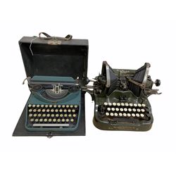 The Oliver Typewriter model no. 9 together with a portable typewriter by Royal Typewriter Co. in carry case (2)