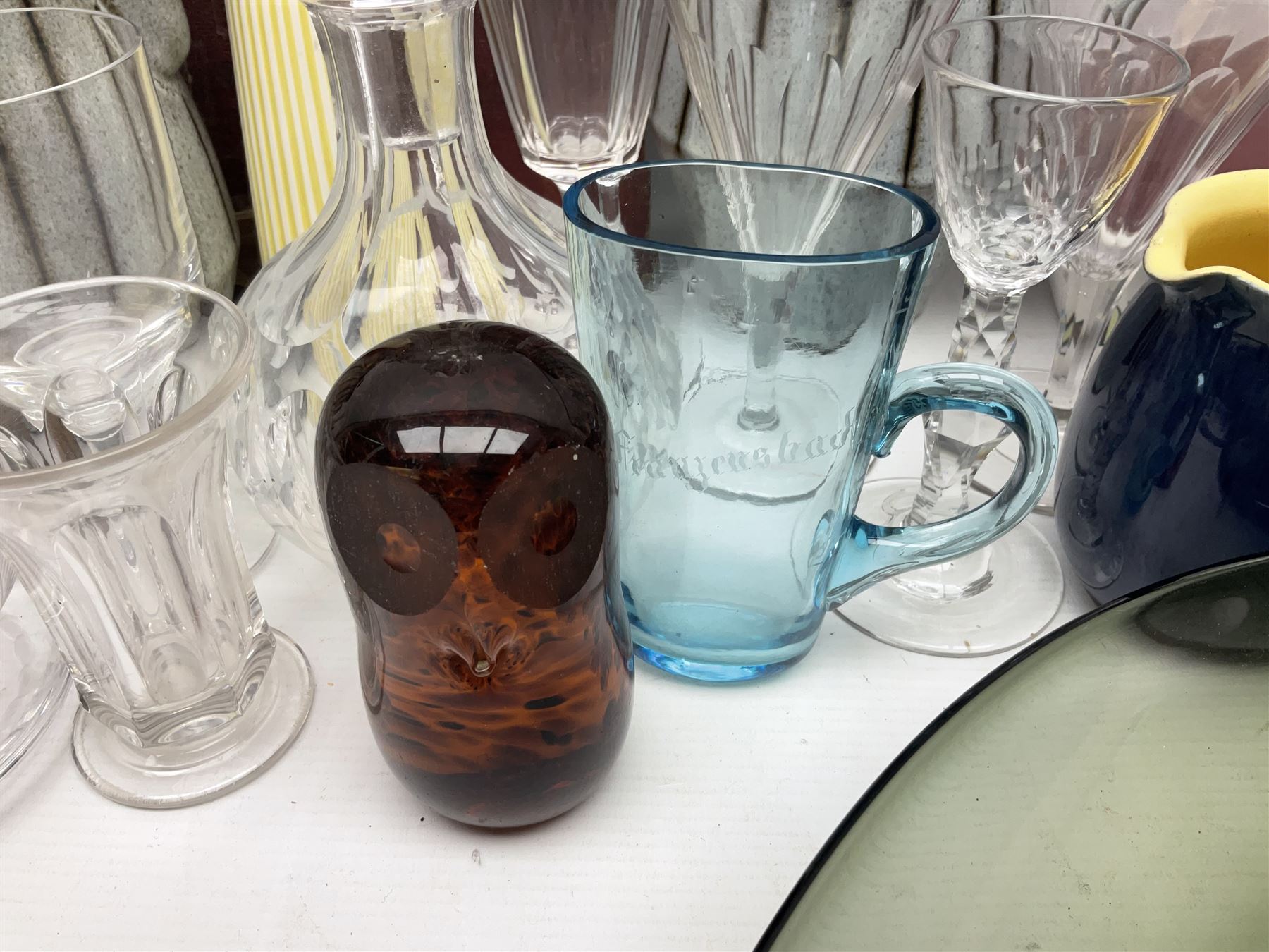 Denby coffee pot, together with Hornsea sugar shaker, glassware and other collectables 