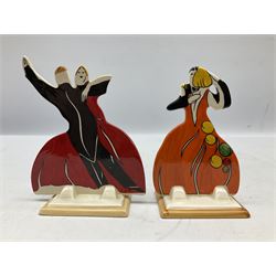Wedgwood Bizarre Clarice Cliff Age of Jazz Dancers shape 432 and 433