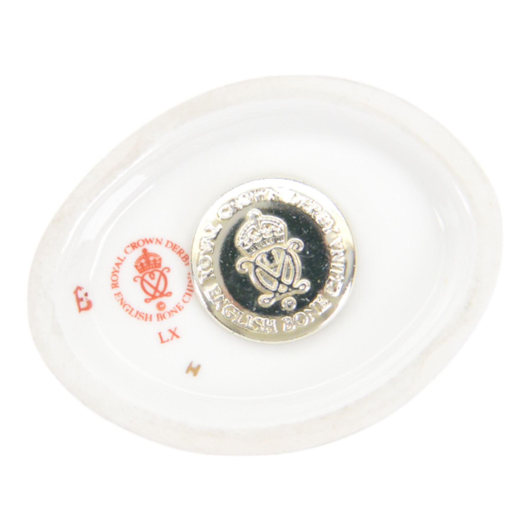 Three Royal Crown Derby paperweights, comprising Rabbit, ladybird and Wren 