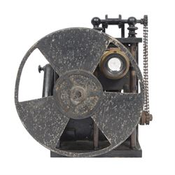Early 20th century French cine film projector, impressed plate verso 'Pathe Freres Becker ...