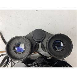 Eleven cased pairs of binoculars to include Summit 8x30,  Concord 8x40, Tasco no. 106 8x - 16x40, Chinon 10x50, Tokina 7x42 Field, Zoom 6x- 12x32 etc
