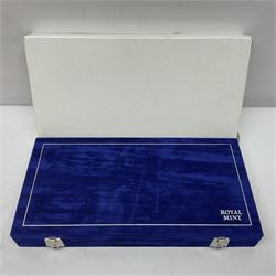 The Royal Mint United Kingdom 2000 silver proof Millennium coin collection, including Maundy coins, number 6384, cased with certificate 