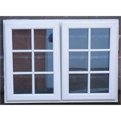  Three sets of two double casement PVC double glazed windows, W121cm, H88cm, D7cm (case measurements)  