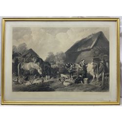 After John Frederick Herring Sr (British 1795-1865): An English Homestead, pair of large engravings 56cm x 85cm