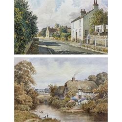John Cecil Lund (British 1932-): 'Monday Morning - Walton' and 'Village Pond', two watercolours signed, titled on the mount, max 19cm x 32cm (2)